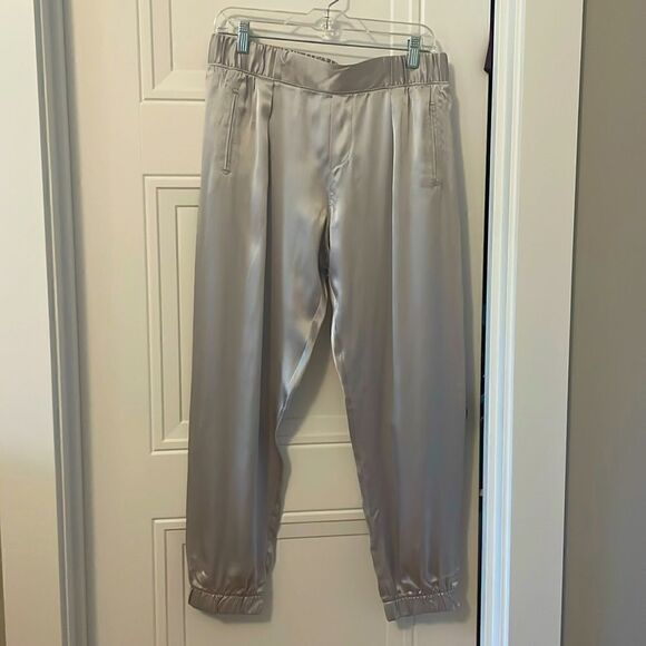New ATM Dove Gray Silk Joggers - Picture 1 of 6